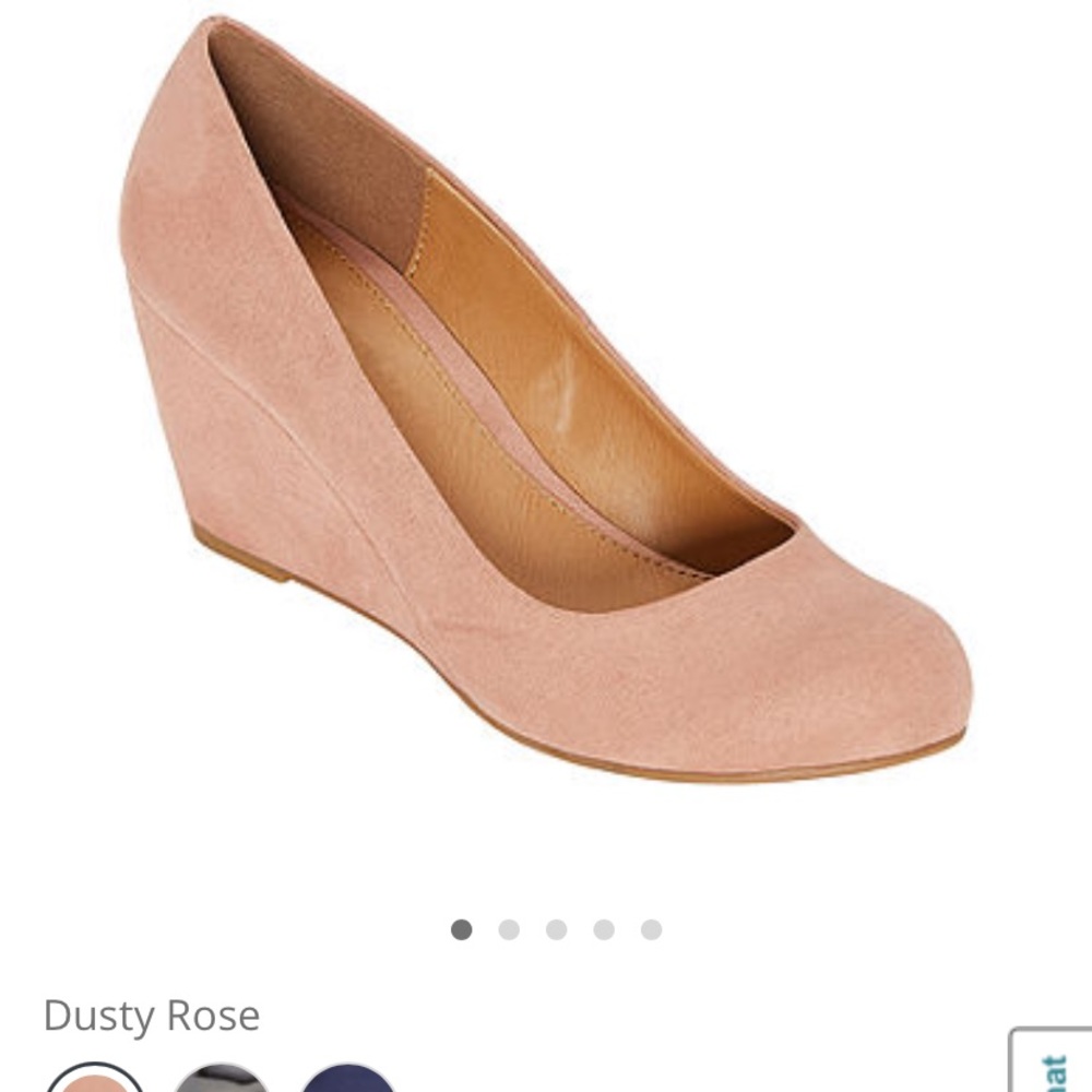 Dusty rose wedge shoe